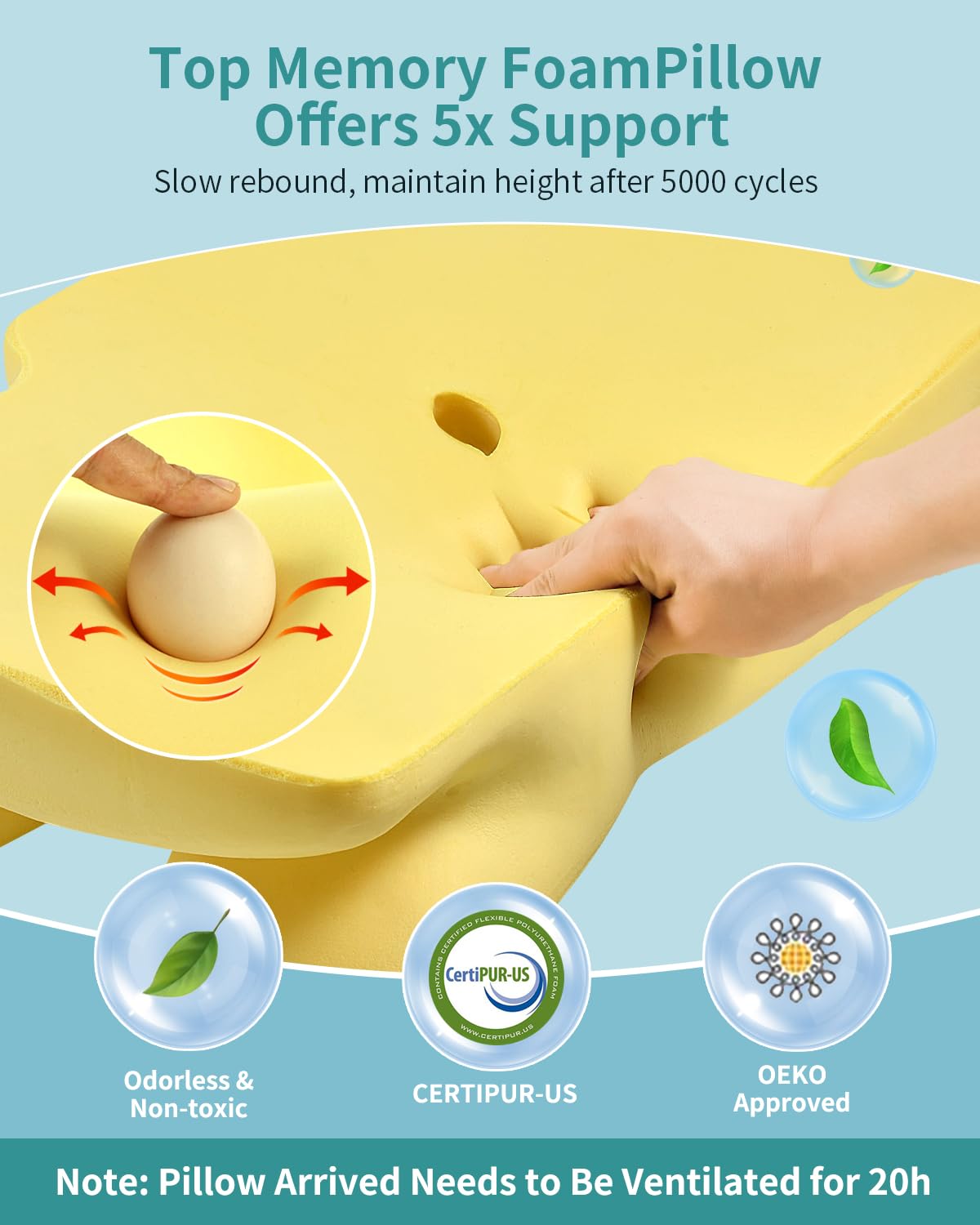 Tujami pillow armrest area supports comfortable arm positioning