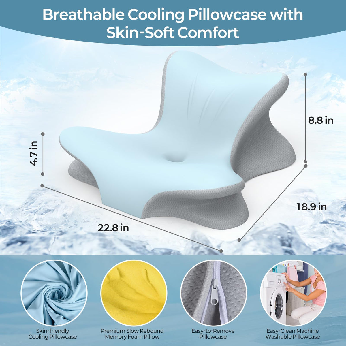 Tujami bed-rest reading pillow provides versatile back support on bed, couch, or floor.