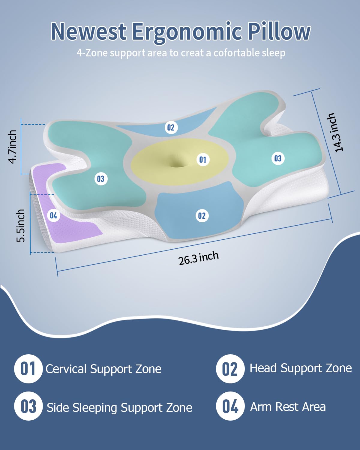 Tujami ergonomic dual-curve design provides two height options for personalized comfort.