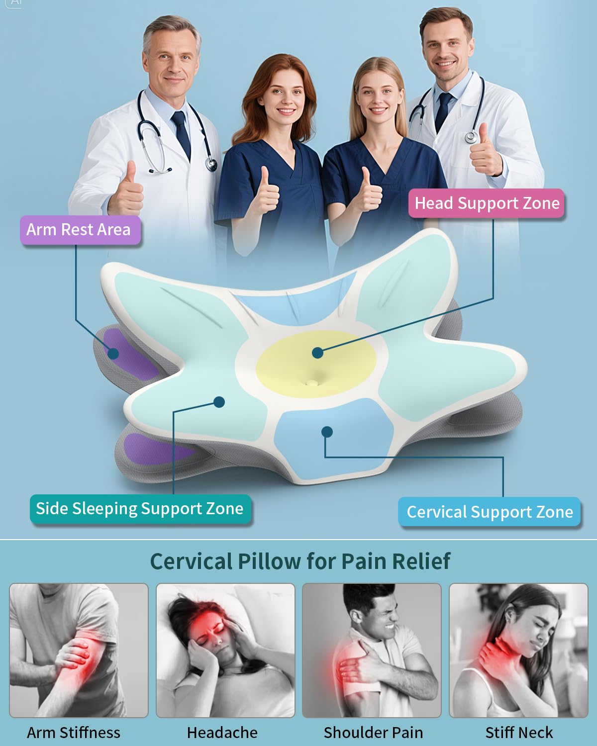 Tujami memory foam pillow with CertiPUR-US and OEKO-TEX certification