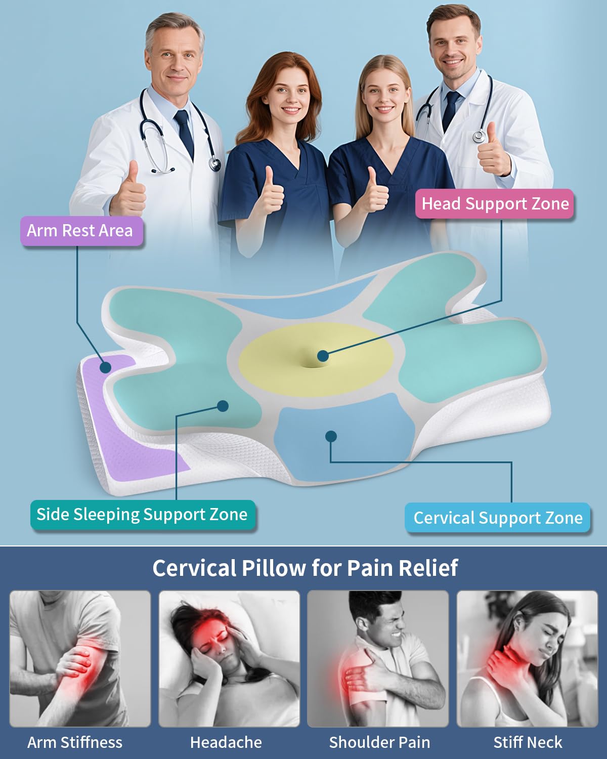 Tujami memory foam pillow certified CertiPUR-US ensures adaptive support and long-lasting shape.