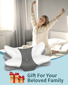 Tujami cervical neck pillow versatile for back, side, and stomach sleepers
