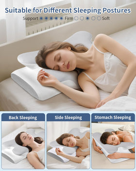 Tujami side-sleeper pillow supports arm freedom and comfy cradle.