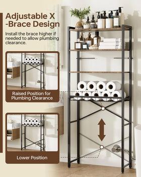Tujurich bathroom organizer open shelves showing towels and daily items