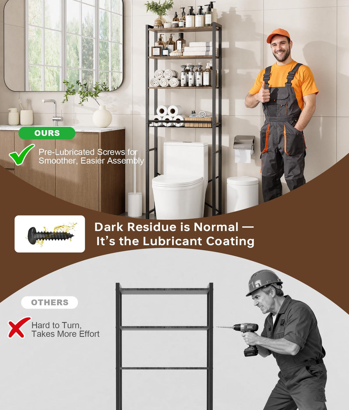 Tujurich brown finish pairs with farmhouse or contemporary decor