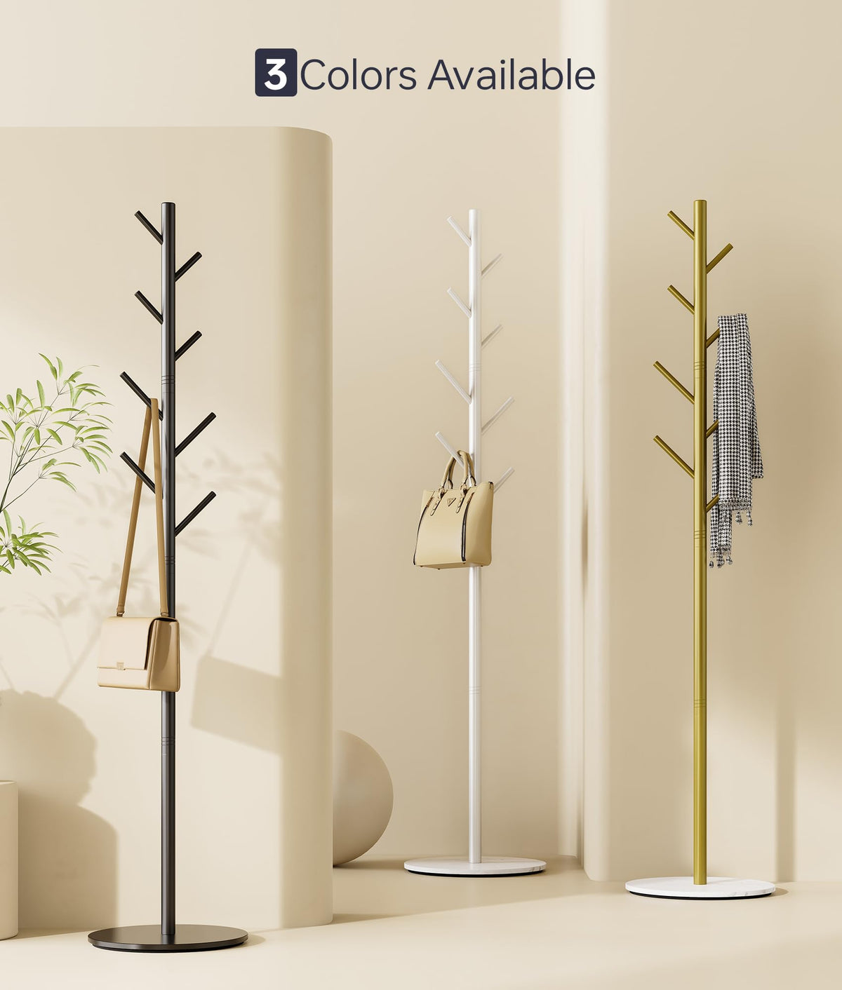 Tujurich versatile coat rack for organizing coats, hats, and accessories.