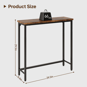 Tujurich industrial hallway table with wood paneling adds sturdy storage in small spaces.