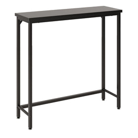 Tujurich narrow entryway console table in black for compact foyers