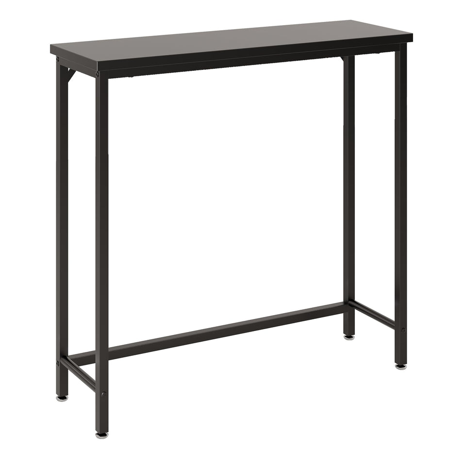 Tujurich narrow entryway console table in black for compact foyers