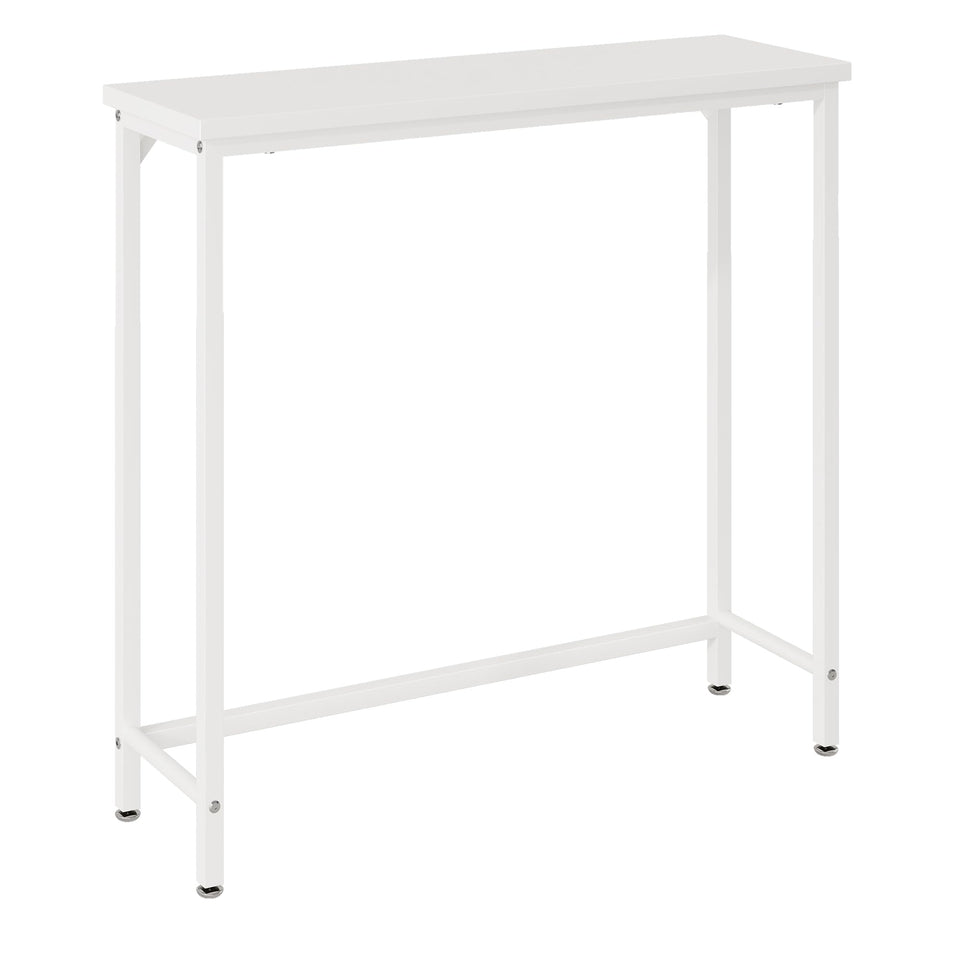 Tujurich narrow entryway table front view; compact storage for keys and decor.