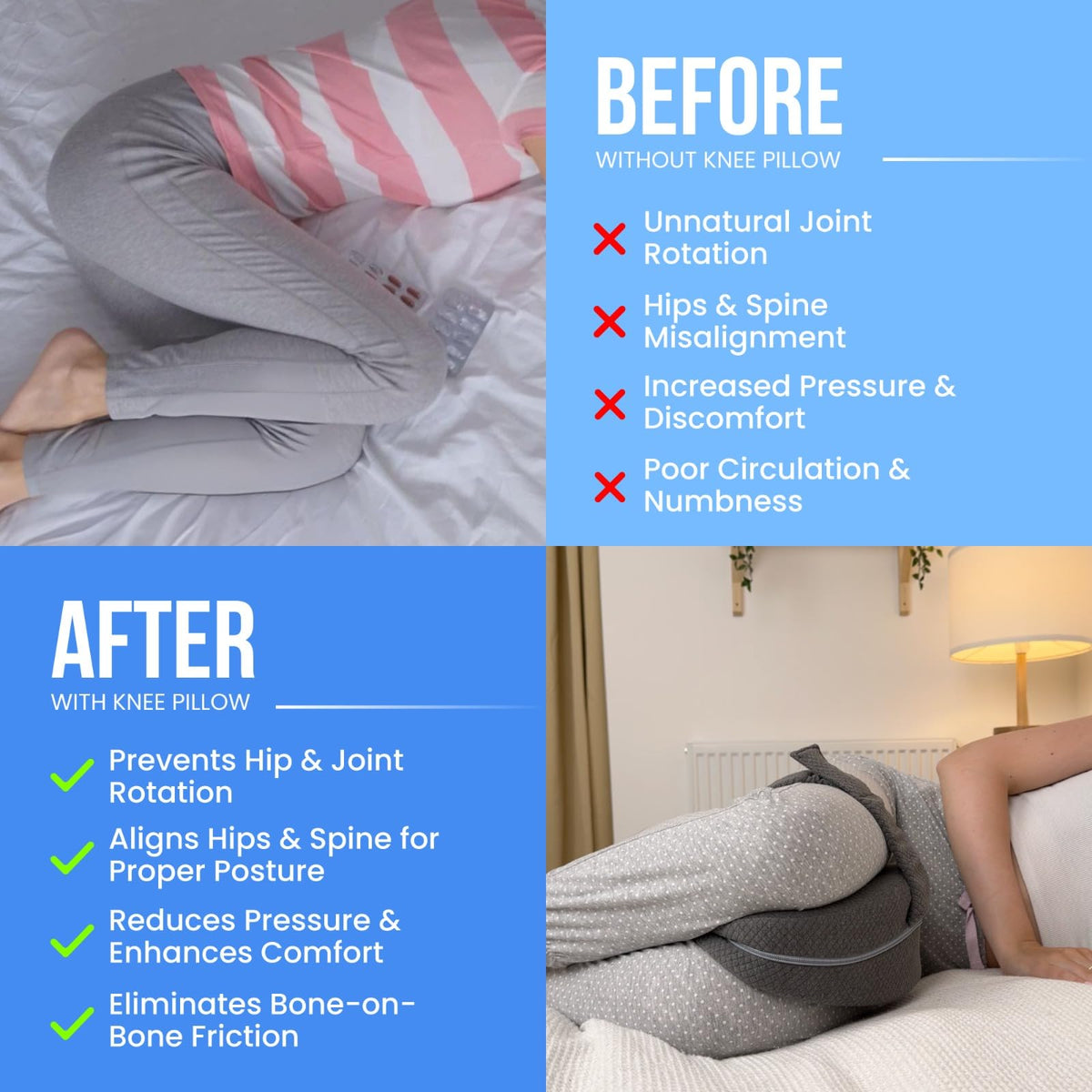 TULARIS stay-on technology keeps the pillow in place all night.