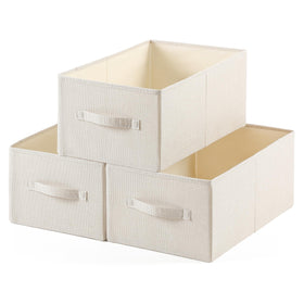 Tulinstiraga linen folding bin panel closeup shows sturdy seams for durability.