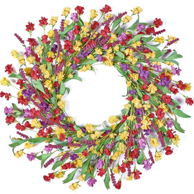 Tulvend wreath for front door in 24 inch size enhances year-round curb appeal.