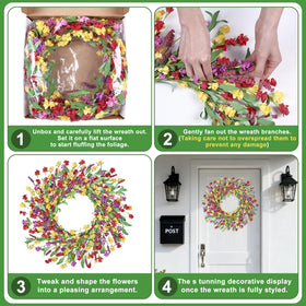 Tulvend wreath packaged in a 12 inch box for safe shipping.