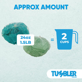 Tumbler Home sea glass decor-vase-filler in mint and blue tones for elegant table decor.