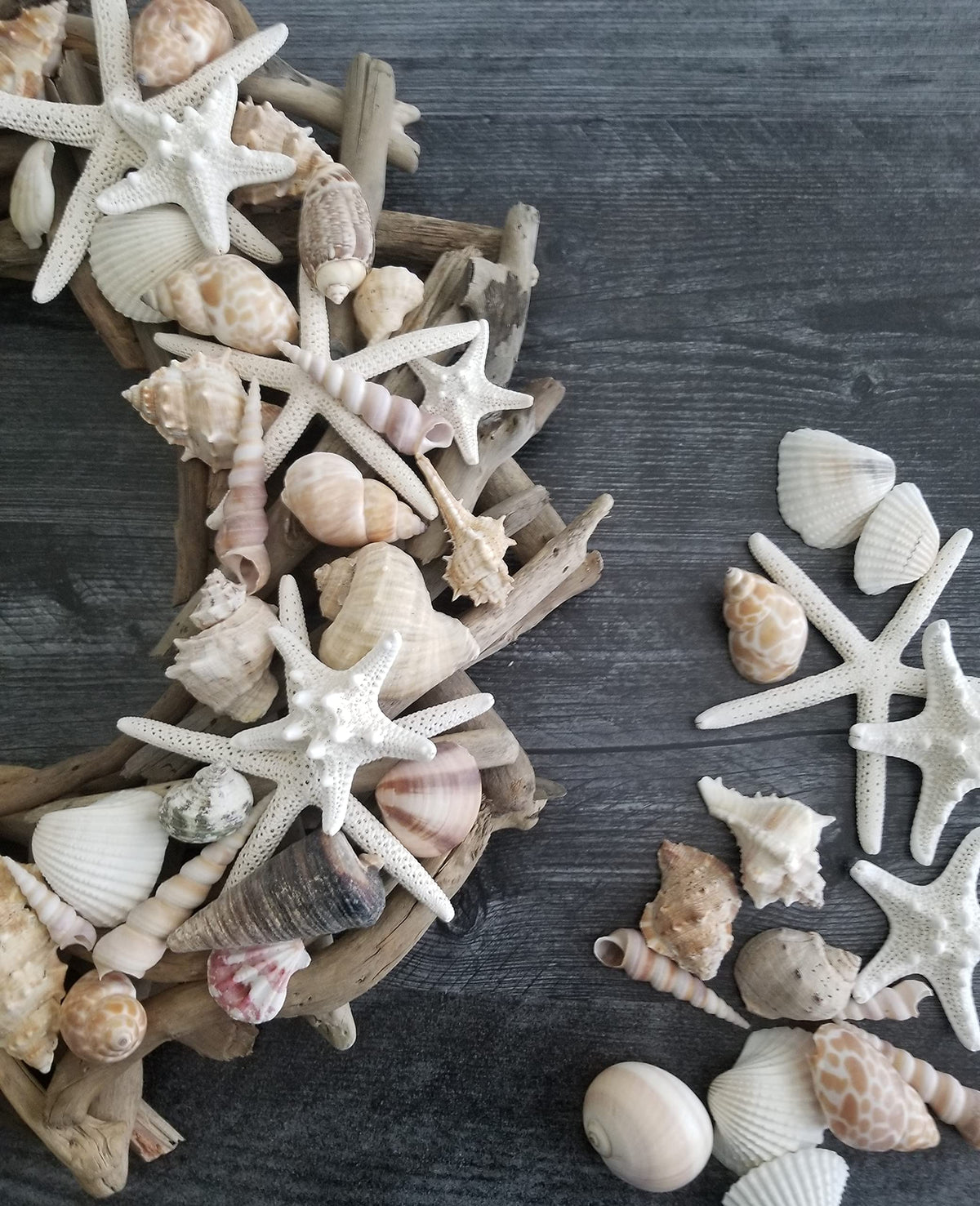 Tumbler Home shells in pink accents enhance wedding centerpieces and party decor.