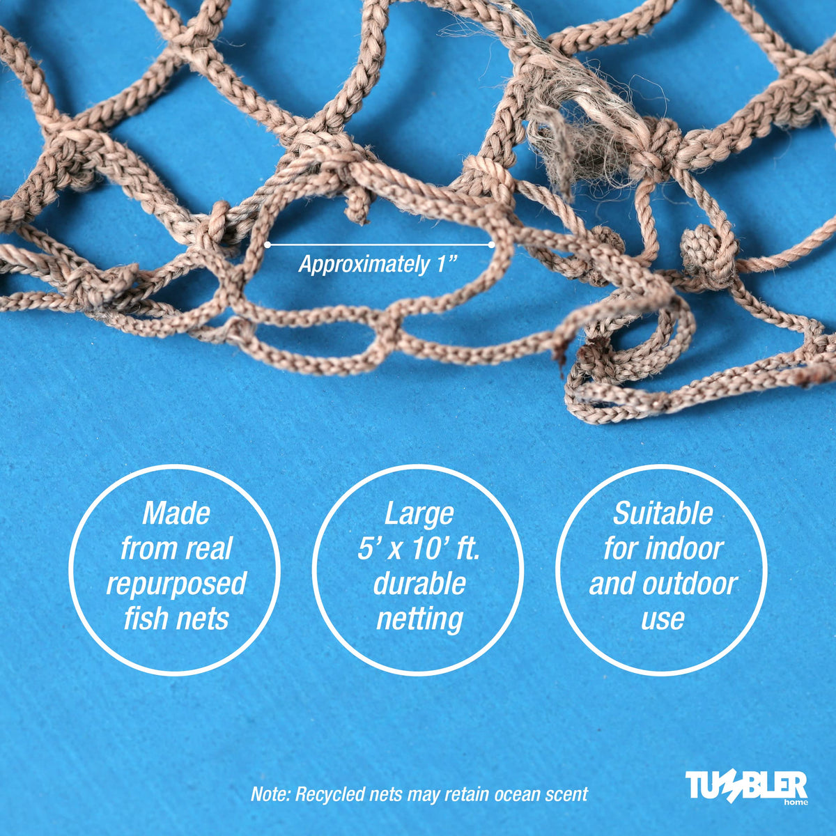 Tumbler Home wall decor netting creates seaside ambiance indoors