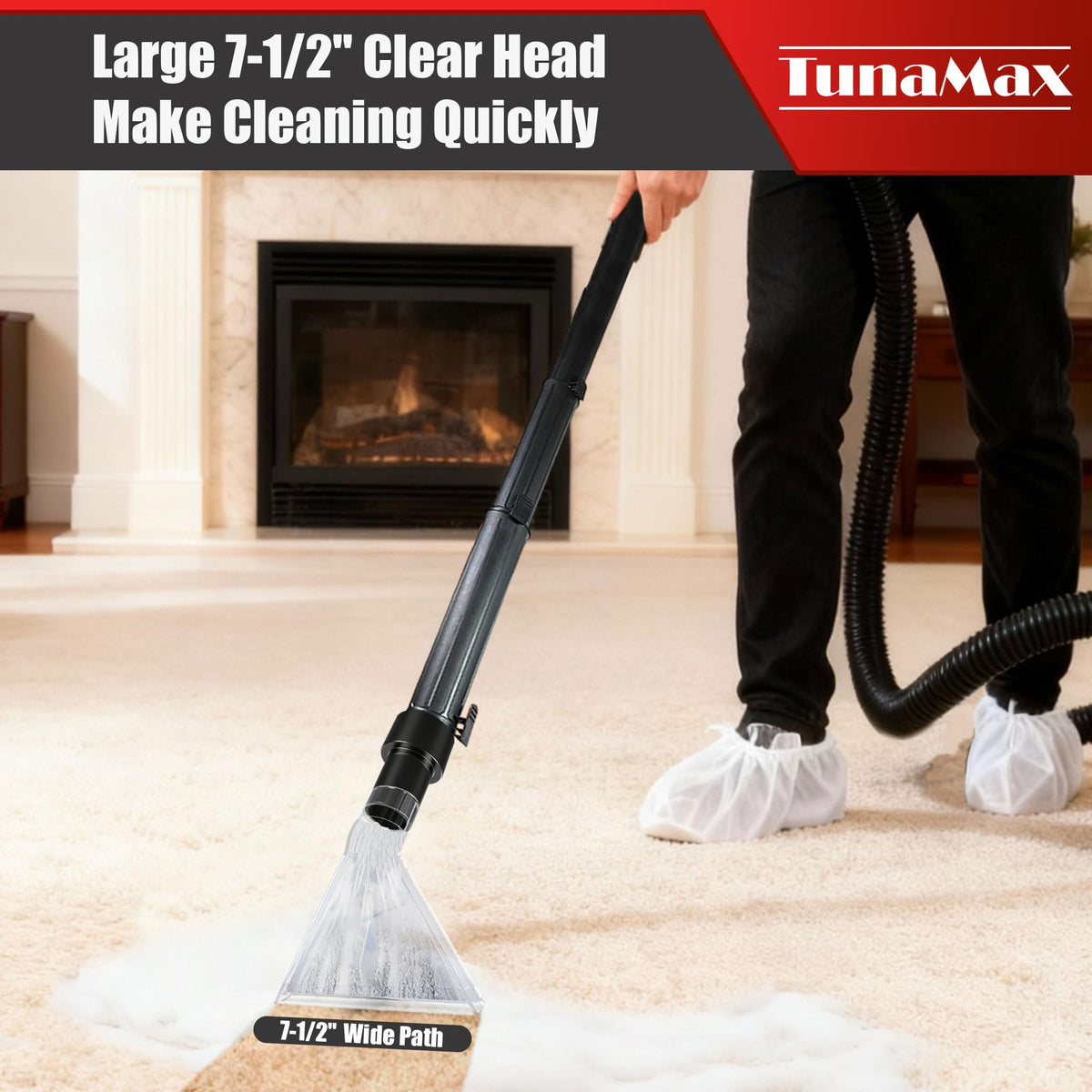 TunaMax clear head lets you monitor dirt and water during cleaning