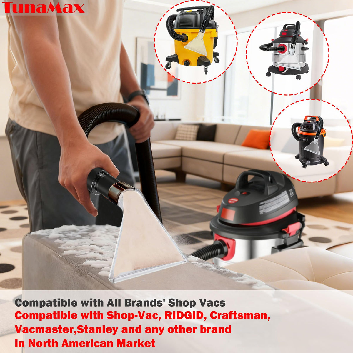 TunaMax large nozzle covers more area to save time