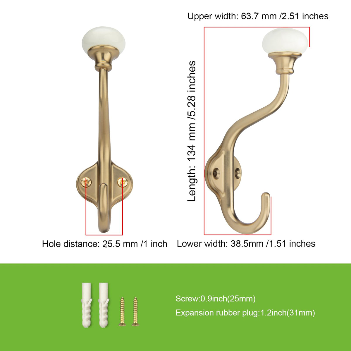 TUNNY packaging includes screws and anchors for quick, clean installation.