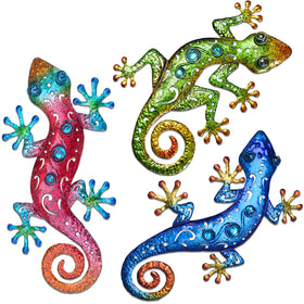 Tuokiuhn metal lizards gecko wall decor for outdoor yard display.