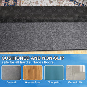 TUOTPE felt top layer rug pad, bottom view, grips carpet fibers for longevity.