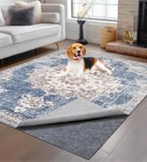 TUOTPE non-slip rug pad 7x10ft, top view, keeps rugs securely in place.