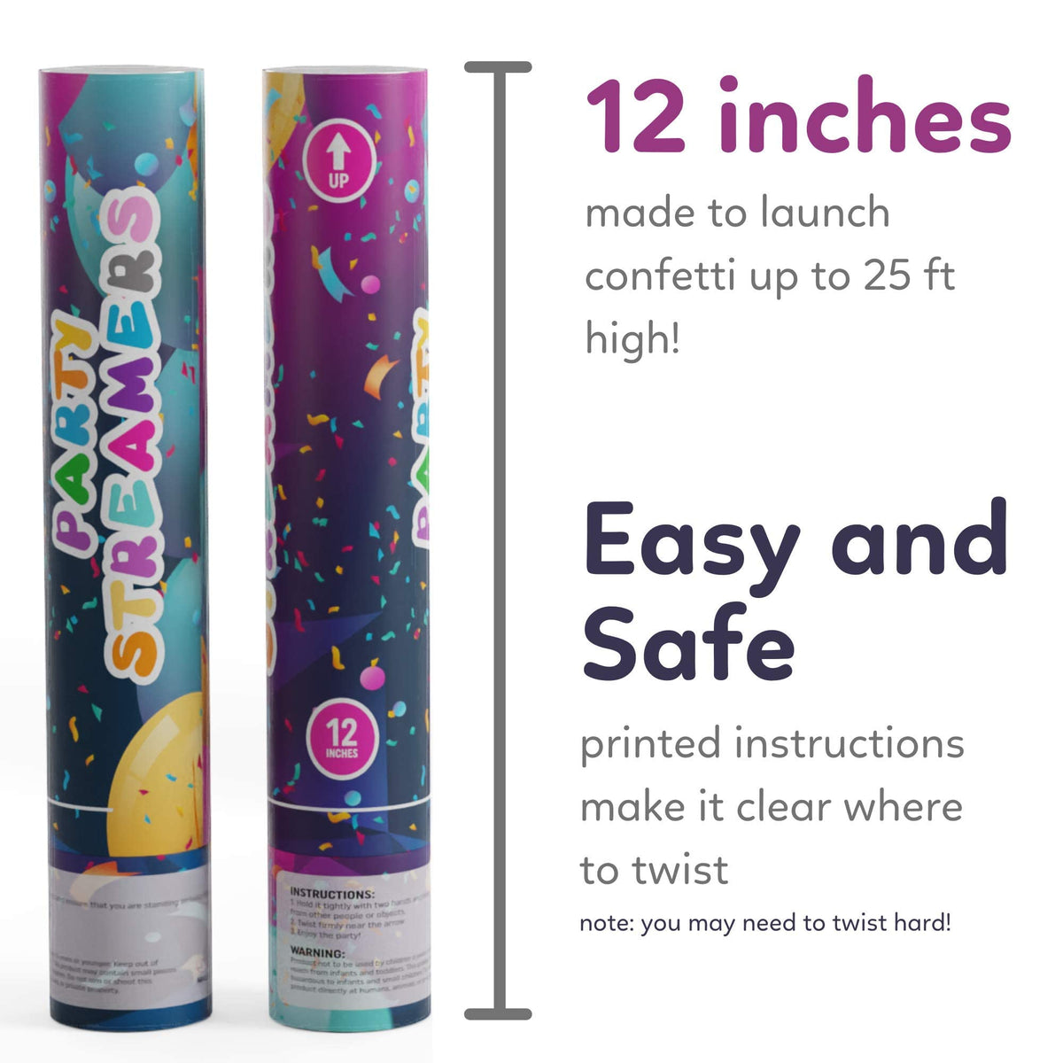 TUR Party Supplies 12-inch cannon delivers a dramatic pop and wide streamer arc