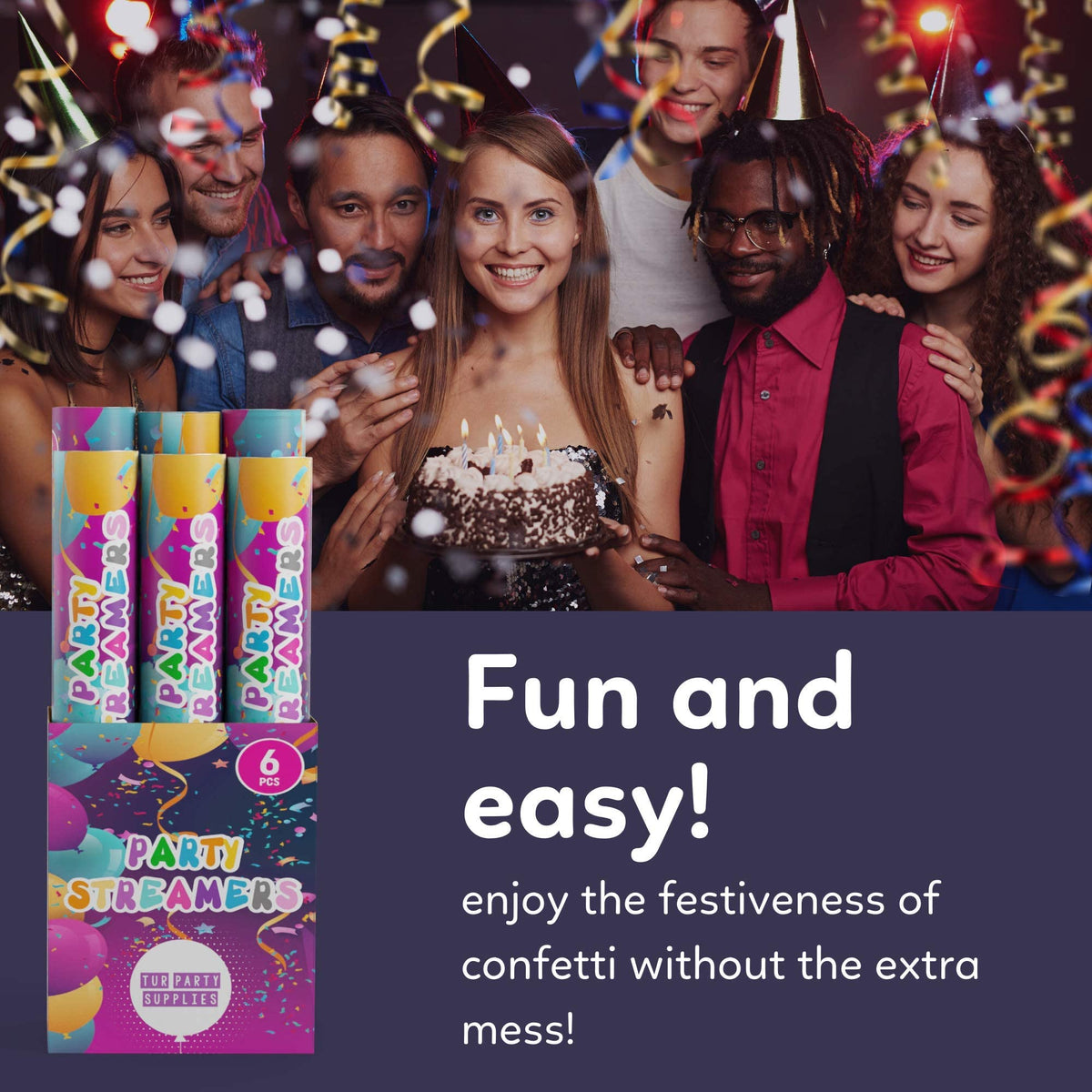 TUR Party Supplies no mess design helps quick cleanup after dazzling moments