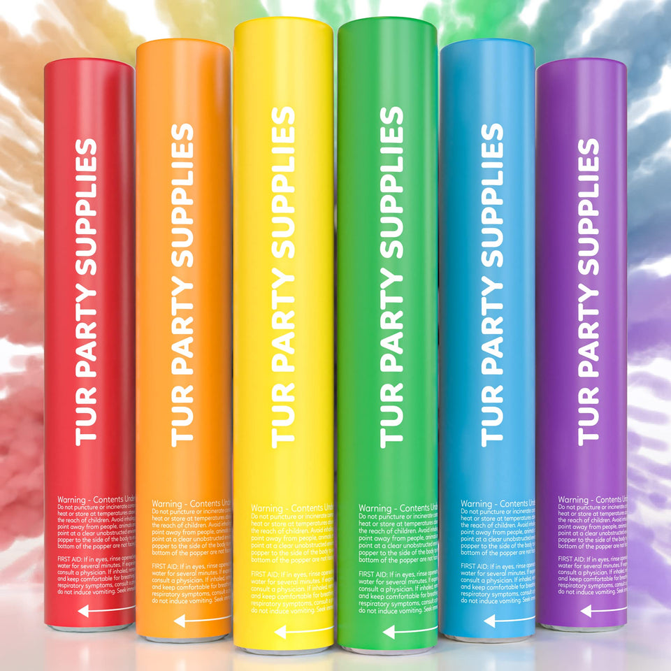 TUR Rainbow Powder Cannons 12-inch display launches vibrant rainbow powder for photoshoots.