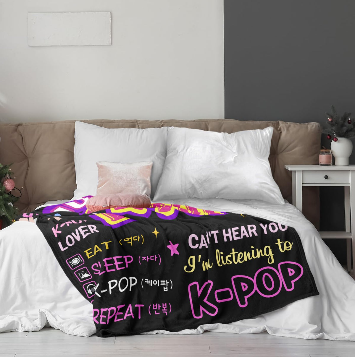 Turelos Kpop blanket ideal for bed-time snuggles and restful evenings.