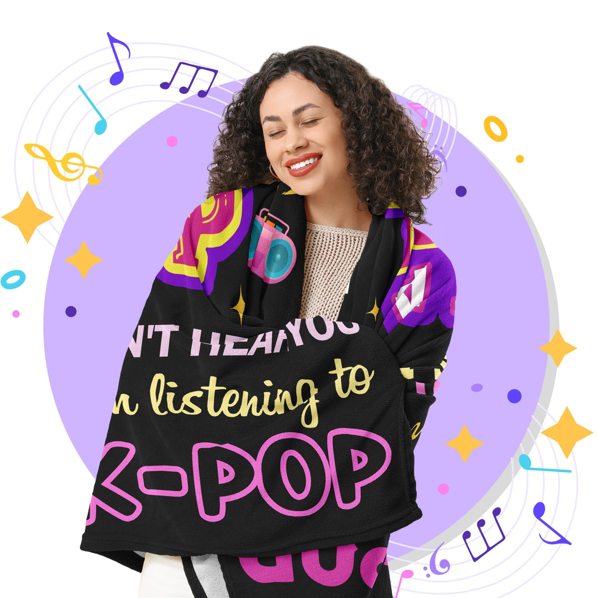 Turelos Kpop blanket shows soft flannel fabric for warm comfort.