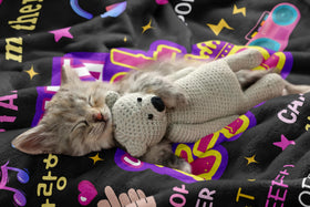 Turelos Kpop blanket features vibrant patterns to brighten any space.