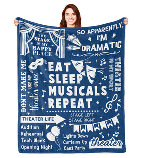 Turelos theater gifts blanket close-up shows stage-inspired pattern for fans