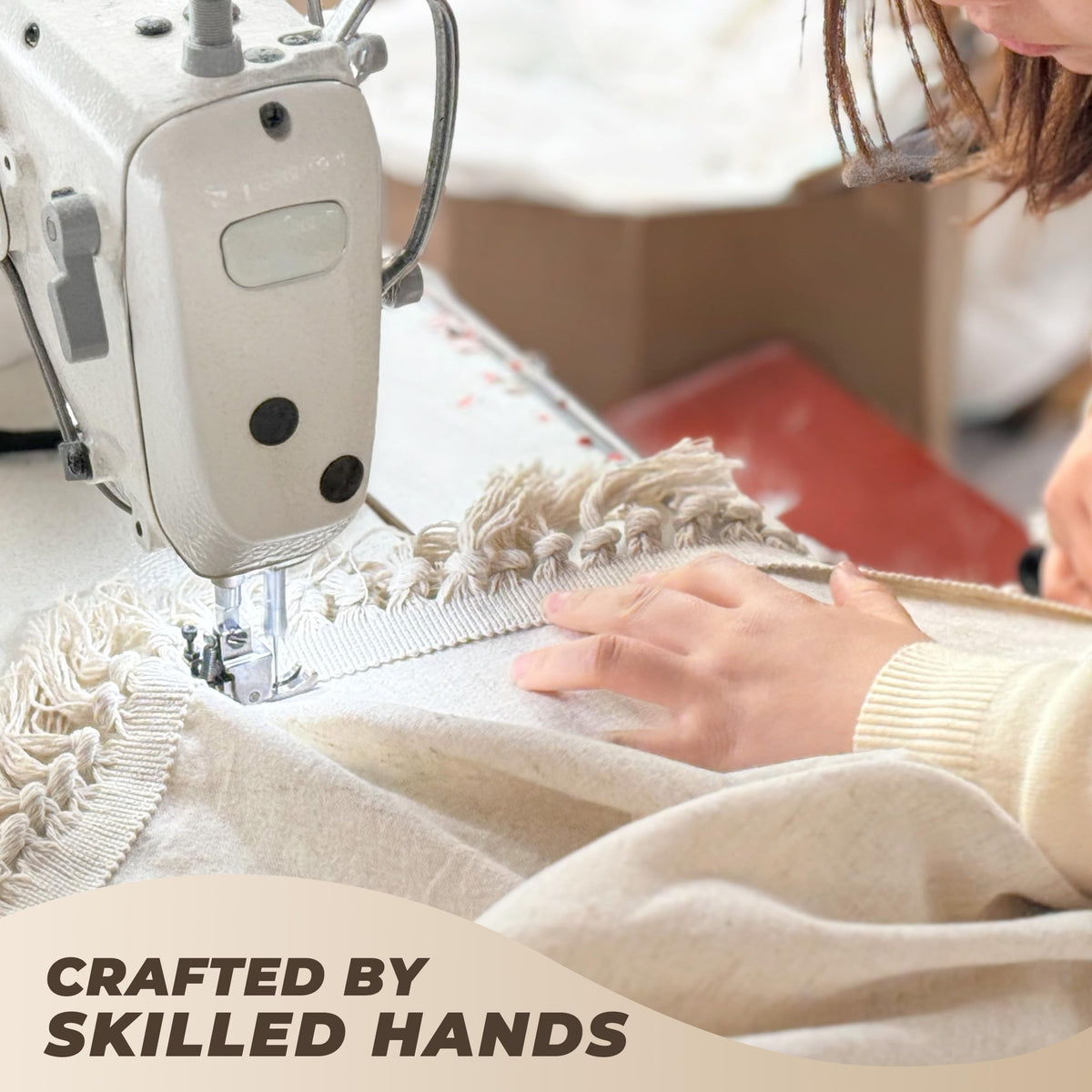 TURKIO heavy-duty linen curtain close-up shows thickness and durability.