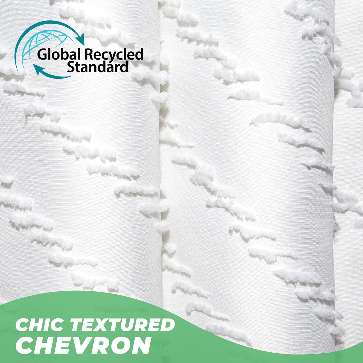 Turkio chevron tufted design adds chic texture to your shower space.