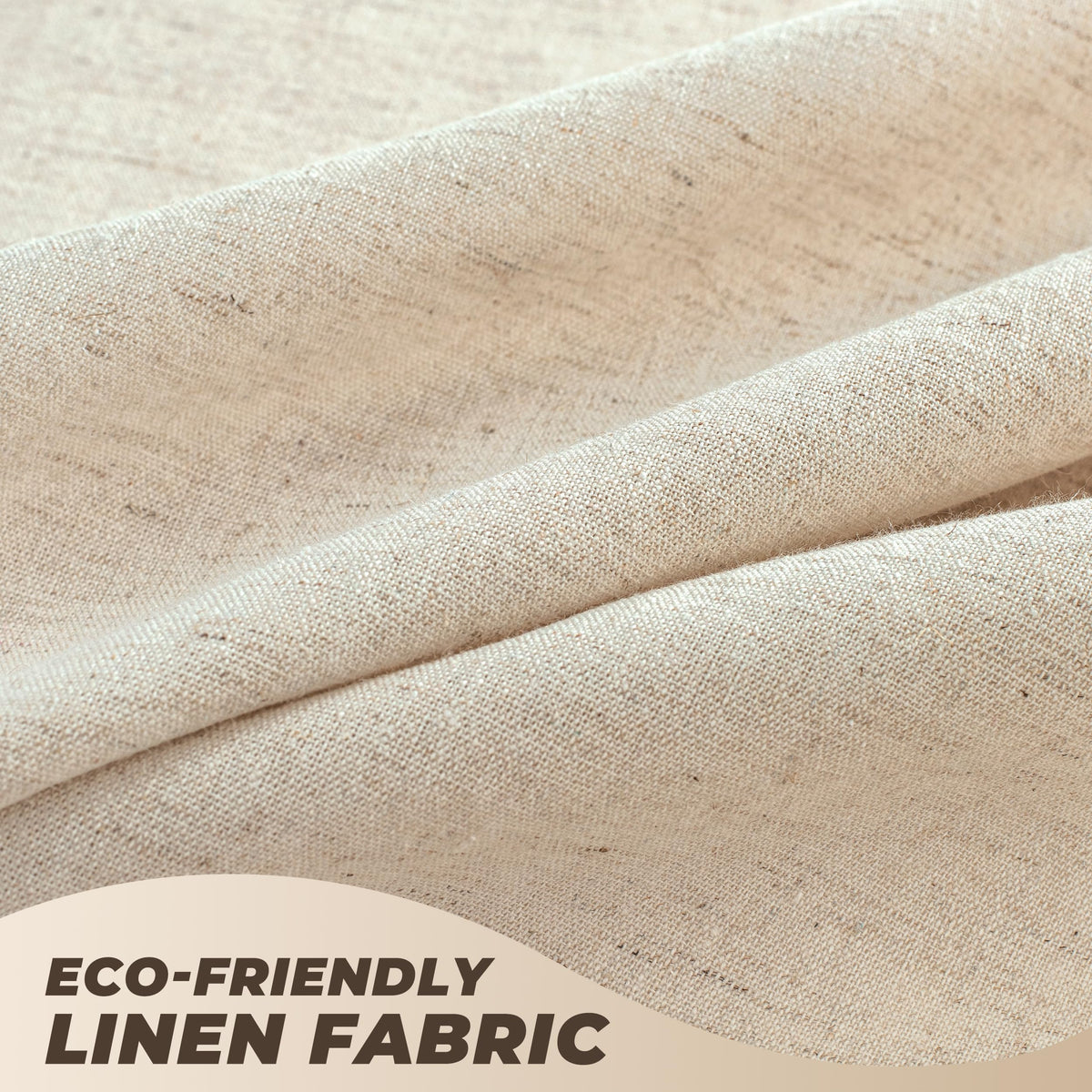 TURKIO neutral beige curtain complements farmhouse and modern bathrooms.