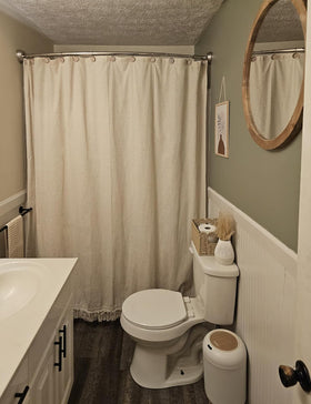 TURKIO thick fabric blocks light for added privacy.