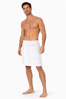 Turkish Linen adjustable closure and pocket detail for a secure, hands-free fit