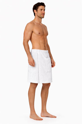 Soft terry interior and velour exterior highlight comfort after showers