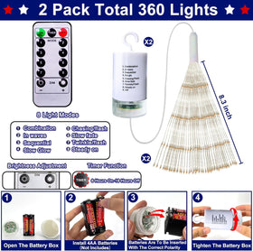 TurnMeOn 2-pack annual celebration lights for durable outdoor use.