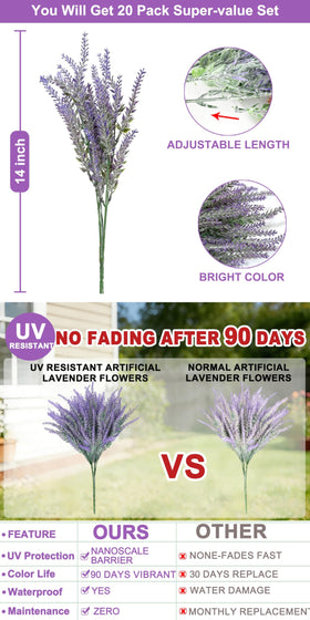 TURNMEON lavender bundles for window boxes arranged in a lush 14in bundle