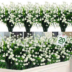TURNMEON 20-bundles outdoor artificial flowers brighten spaces without fading.