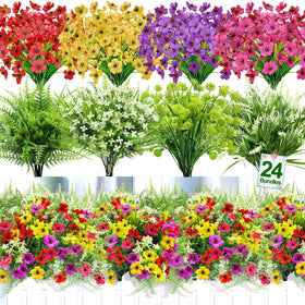 TURNMEON 24 bundles colorful daisies for outdoors, vibrant year-round color