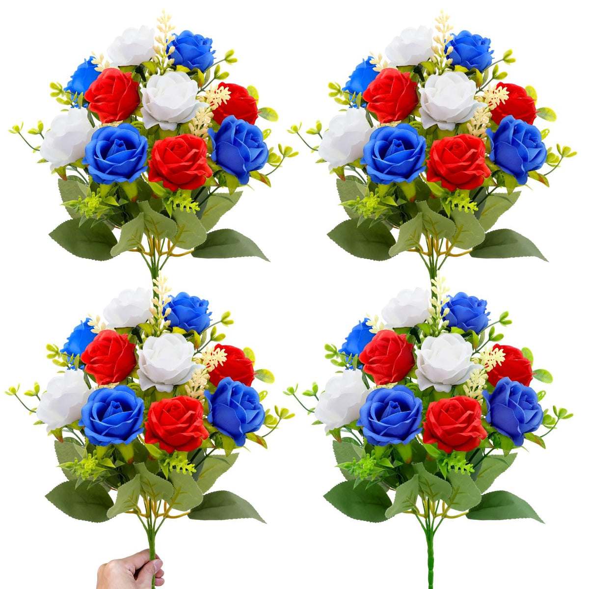 TURNMEON four-bouquets of artificial memorial flowers create a full, lifelike graveside display.