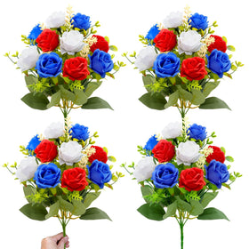 TURNMEON four-bouquets of artificial memorial flowers create a full, lifelike graveside display.