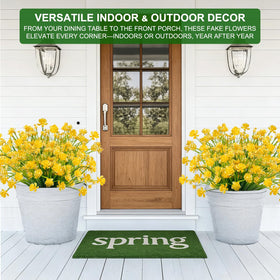 TURNMEON artificial ferns add lush greenery to garden or porch.
