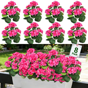 TURNMEON artificial geraniums close-up of vibrant pink petals for outdoor decor