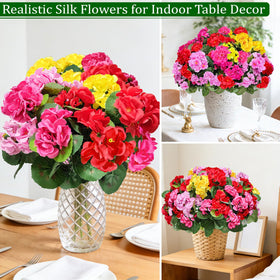 TURNMEON silk flower texture highlights realistic stems and leaves.