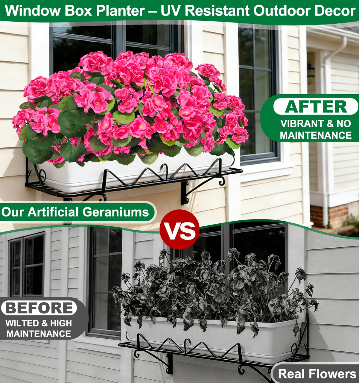 TURNMEON geraniums UV-resistant fabric for weatherproof outdoor decor